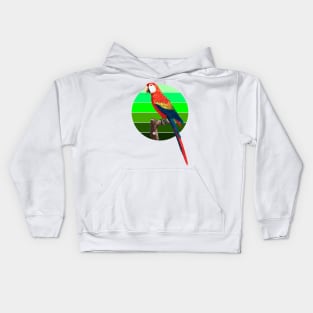 Ara Canga parrot retro sunset Kids Hoodie